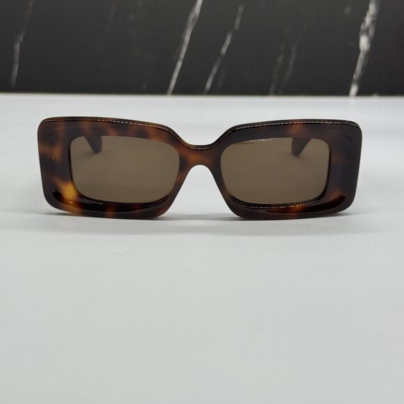 NEW LOEWE LW40102F 52E SQUARE HAVANA BROW SUNGLASSES - Picture 2 of 11